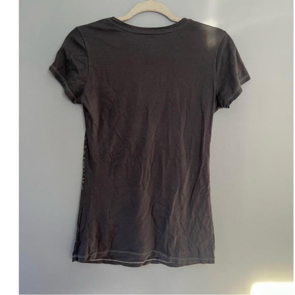 Y2K Armani Exchange Definitely Not Boring Sparkly Graphic Baby Tee Small - Picture 3 of 4